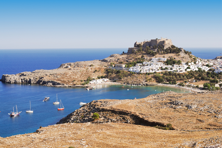 Rhodes is one of the best Greek islands to visit for hiking, especially around the Lindos Acropolis